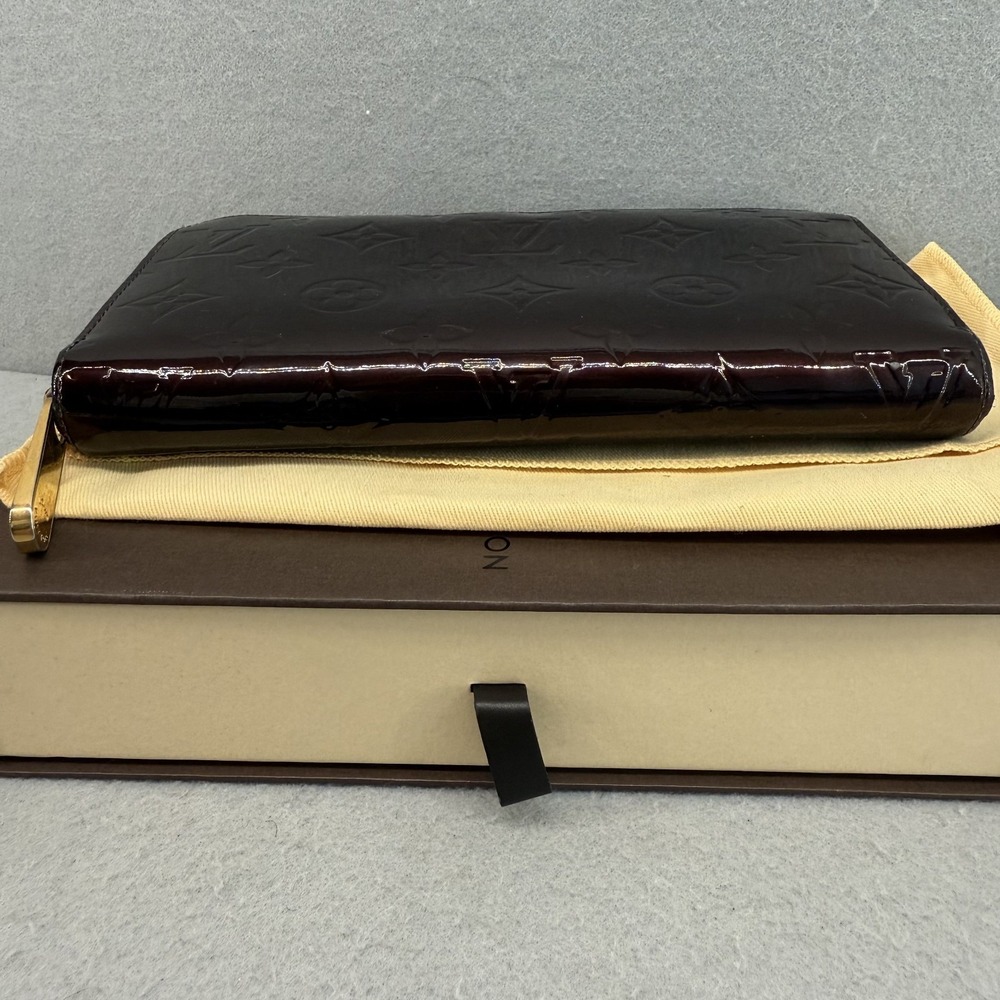 Louis Vuitton Zippy Wallet Monogram Vernis Amarante Purple Patent Box Set EUC - Picture 8 of 16
